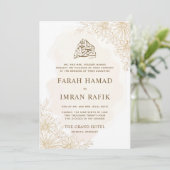 Elegante gouden bloemblaadjes hoek islamitische br kaart (Staand voorkant)