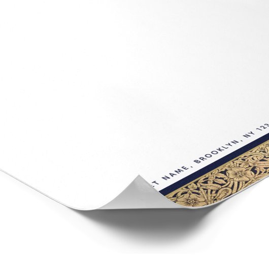 Elegante  Gouden Bloemen A4 Letterhead Download Poster (Hoek)