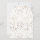 Elegante gouden bloemen boog bruiloft kaart (Achterkant)