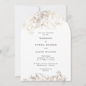 Elegante gouden bloemen boog bruiloft kaart (Voorkant)