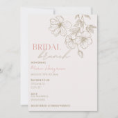 Elegante Gouden Bloemen Bruids Brunch BridaI Douch Kaart (Voorkant)