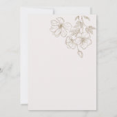 Elegante Gouden Bloemen Bruids Brunch BridaI Douch Kaart (Achterkant)