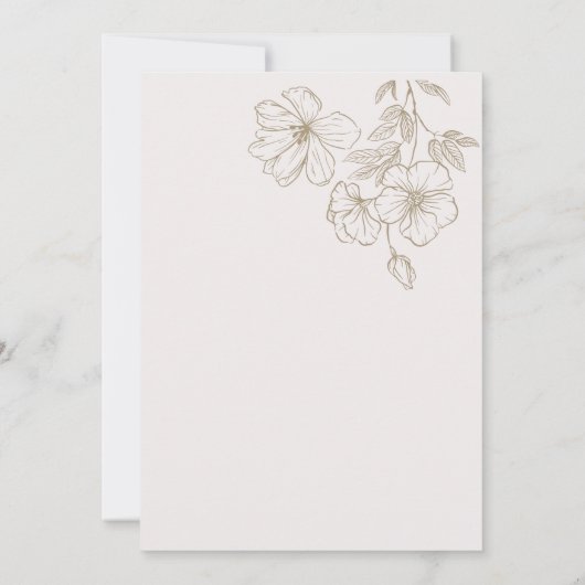 Elegante Gouden Bloemen Bruids Brunch BridaI Douch Kaart (Achterkant)