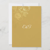 Elegante Gouden Bloemen Bruiloft Kaart (Achterkant)