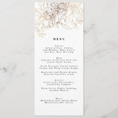 Elegante gouden bloemen bruiloft menu (Voorkant)
