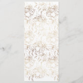 Elegante gouden bloemen bruiloft menu (Achterkant)