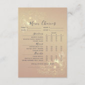 Elegante gouden bloemen bruiloft menu keuze Kaart (Voorkant)