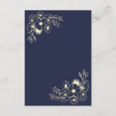 Elegante gouden bloemen bruiloft menu keuze Kaart (Achterkant)