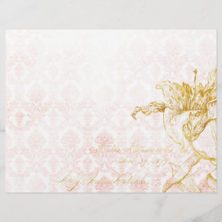 Elegante Gouden Bloemen & Damask Scrapbook Ephemer