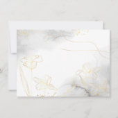 Elegante gouden bloemen foto begrafenis bedankkaart (Achterkant)