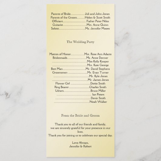 Elegante gouden bloemen gay bruiloft programma programmakaart (Achterkant)