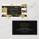 Elegante gouden bloemen gestreepte designer Visite Visitekaartje (Voorkant / Achterkant)