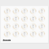 Elegante Gouden Bloemen Grens Nikah Moslim Huwelij Ronde Sticker (Vel)