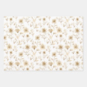 Elegante Gouden Bloemen Inpakpapier Vel (Voorkant 3)