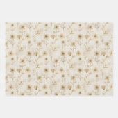 Elegante Gouden Bloemen Inpakpapier Vel (Voorkant 2)