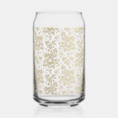 Elegante gouden bloemen kunnen glas (Achterkant)