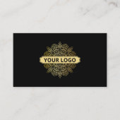 Elegante gouden bloemen Logo Visitekaartje (Voorkant)