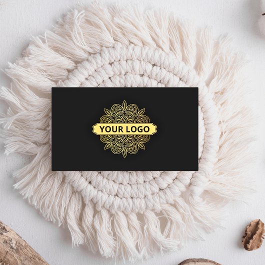 Elegante gouden bloemen Logo Visitekaartje