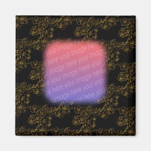 Elegante gouden bloemen ontwerp foto magneet