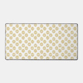 Elegante gouden bloemen patroon wit bureaumat (Voorkant)
