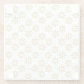 Elegante gouden bloemen patroon wit glazen onderzetter (Achterkant)