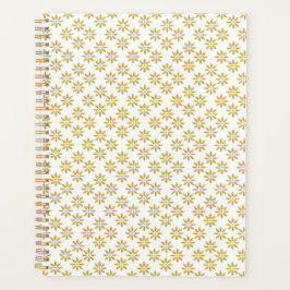 Elegante gouden bloemen patroon wit planner