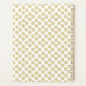 Elegante gouden bloemen patroon wit planner (Achterkant)