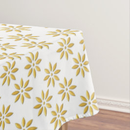 Elegante gouden bloemen patroon wit tafelkleed