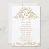 Elegante Gouden Bloemen Trouwstoel Grafiek (Voorkant)