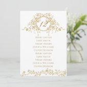 Elegante Gouden Bloemen Trouwstoel Grafiek (Staand voorkant)