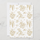 Elegante Gouden Bloemen Trouwstoel Grafiek (Achterkant)