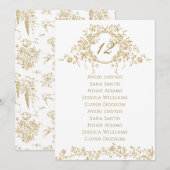  Elegante Gouden Bloemen Trouwstoel Grafiek (Voorkant / Achterkant)