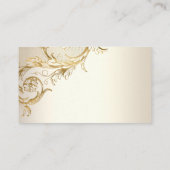 Elegante Gouden Bloemendamask Schrift Monogram Bru Plaatskaartje (Achterkant)