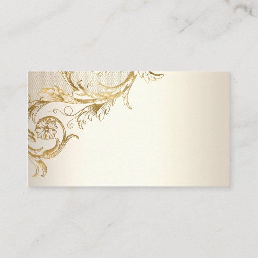 Elegante Gouden Bloemendamask Schrift Monogram Bru Plaatskaartje (Achterkant)