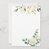 Elegante gouden bloemengroen bruiloft uitnodiging (Achterkant)