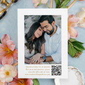 Elegante Gouden Bloemenkam Monogram Foto Huwelijk Save The Date