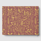 Elegante gouden bloemenkrans bruiloft gastenboek (Achterkant)