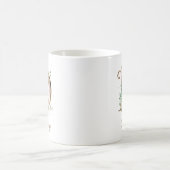 Elegante gouden bloemenletter D monogram mok (Center)
