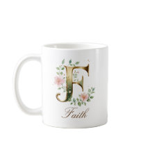 Elegante gouden bloemenletter F monogrammok