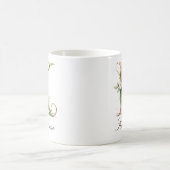 Elegante gouden bloemenletter K monogram mok (Center)