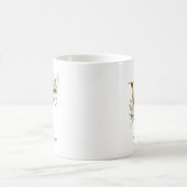 Elegante gouden bloemenletter W monogram mok (Center)