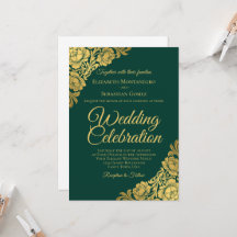 Elegante Gouden Bloemige Bruiloft