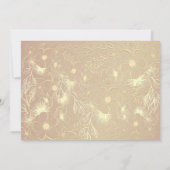Elegante gouden bloemige marineblauwe Save the Dat Date (Achterkant)