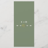 Elegante gouden bloemige saliegroene trouw menu (Achterkant)