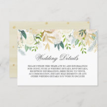 Elegante Gouden Bloemige Waterverf Bruiloftdetails