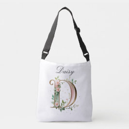 Elegante Gouden Bloemletter D Schoudertas Crossbody Tas