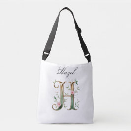 Elegante Gouden Bloemletter H Schoudertas Crossbody Tas