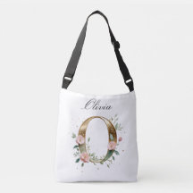 Elegante Gouden Bloemletter O Schoudertas