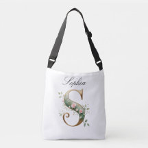 Elegante Gouden Bloemletter S Schoudertas