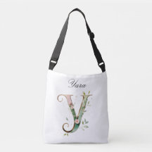 Elegante Gouden Bloemletter Y Schoudertas